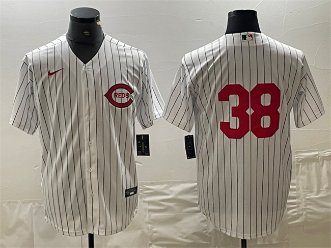 Men's Cincinnati Reds #38 Jose Barrero White Field of Dreams Stitched Baseball Jersey Men's Cincinnati Reds #38 Jose Barrero White Field of Dreams Stitched Baseball Jersey